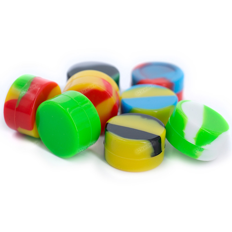 

5ML Round Silicone Container Jars Dabs Wax Containers Dry Herb FDA Silicone Containers Box Vaporizer For Wax Oil Containers DHL Free