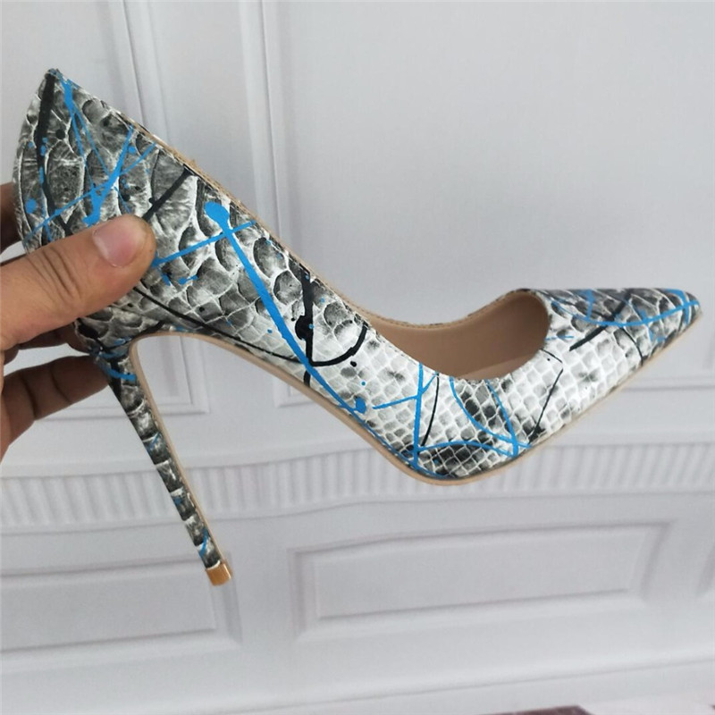 

Free Shipping fashion woman women lady 2019 python snake Leather Poined Toes Wedding heels Stiletto High Heels shoes pumps 12cm 10cm 8cm