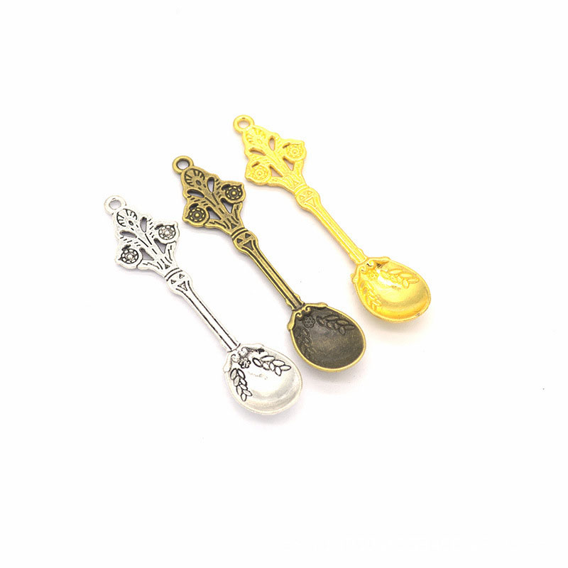 

Bulk 100 PCS Large Spoon Charms Pendants Cutlery Charm 15x62mm good for DIY craft 3 colors