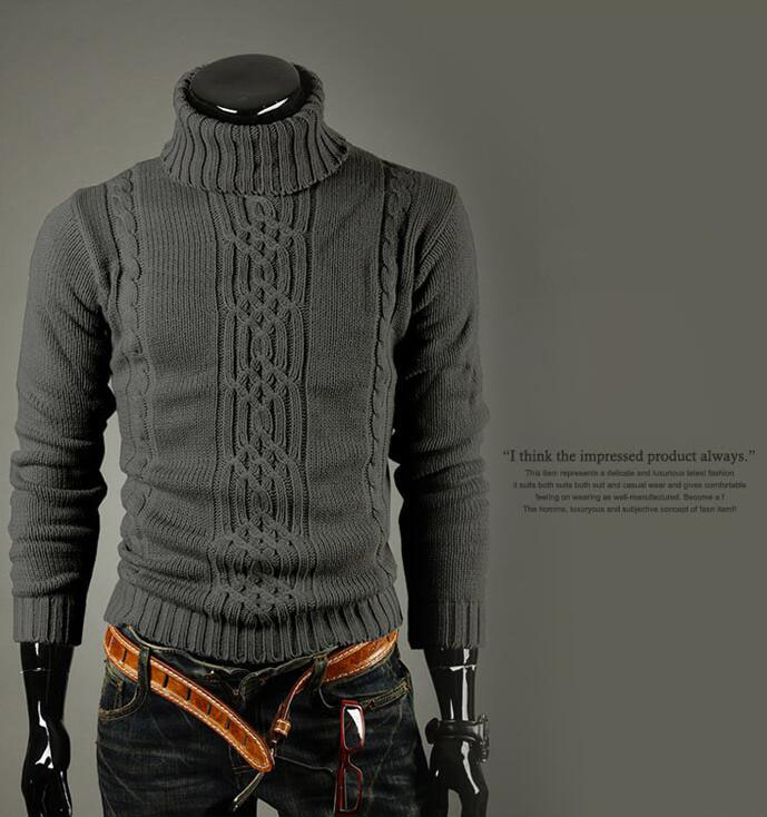 mens designer sweaters Winter warm sweater irregular twisted men's turtleneck sweater thick thick fashion men's clothing Men's Sweate