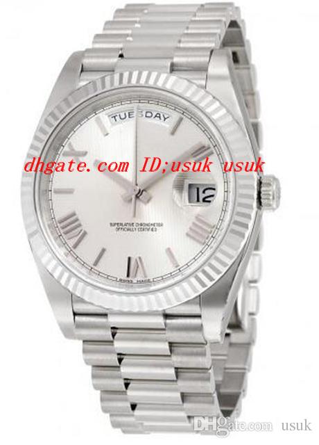 

Top Quality Luxury Watches 40 Silver Quadrant Motif Dial 18K White Gold Automatic Mechanical Movement Men's Watch Mens Watch Wrist Watches