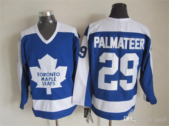 

Top Quality 1978 Men Toronto Maple Leafs Ice Hockey Jerseys 29 Mike Palmateer Retro Vintage CCM Authentic Stitched Jersey, Blue