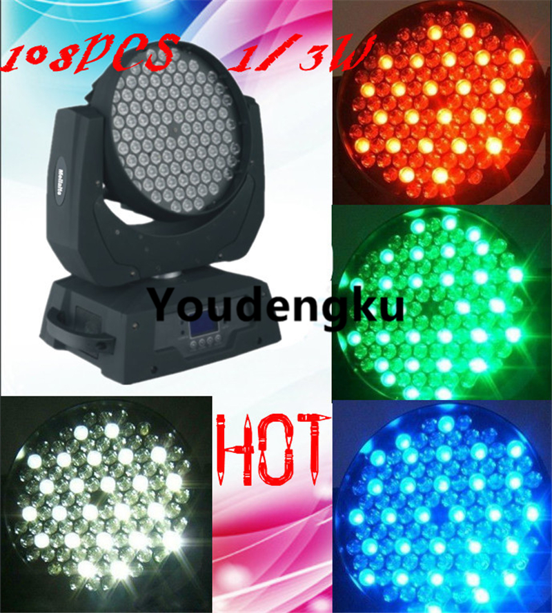 108x3w led moving head wash RGBW stage wedding disco bar event party moving head led lights-image-427483265