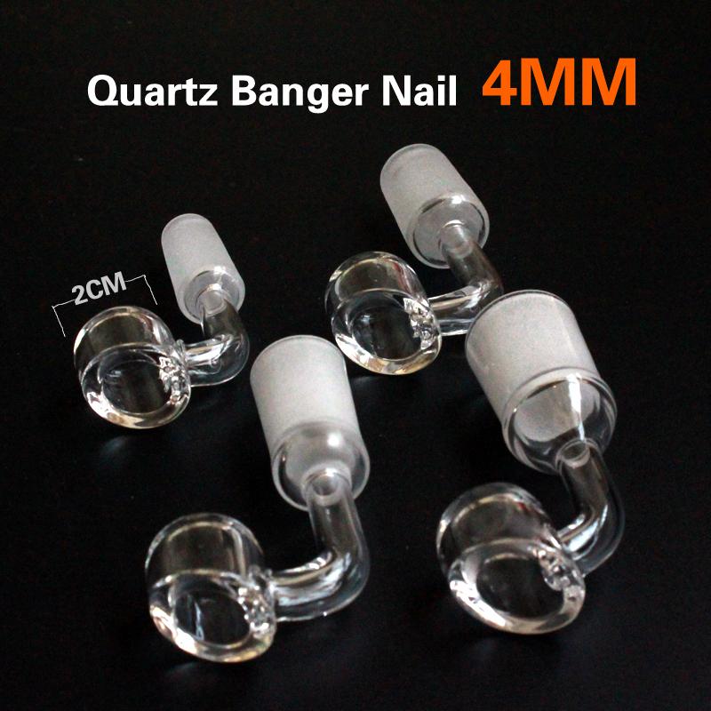 

Real Quartz Banger 14mm 18mm 100% Quartz 4MM Domeless Nail Female Male 90 Degrees Quartz Banger Nail with wax jar