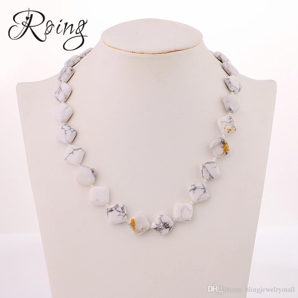 

Roing Magnesite Natural Crystal Necklace Jewelry Women Ladies Short Fashion Bead Chain Power Gem Jewelry Accessories N148-157