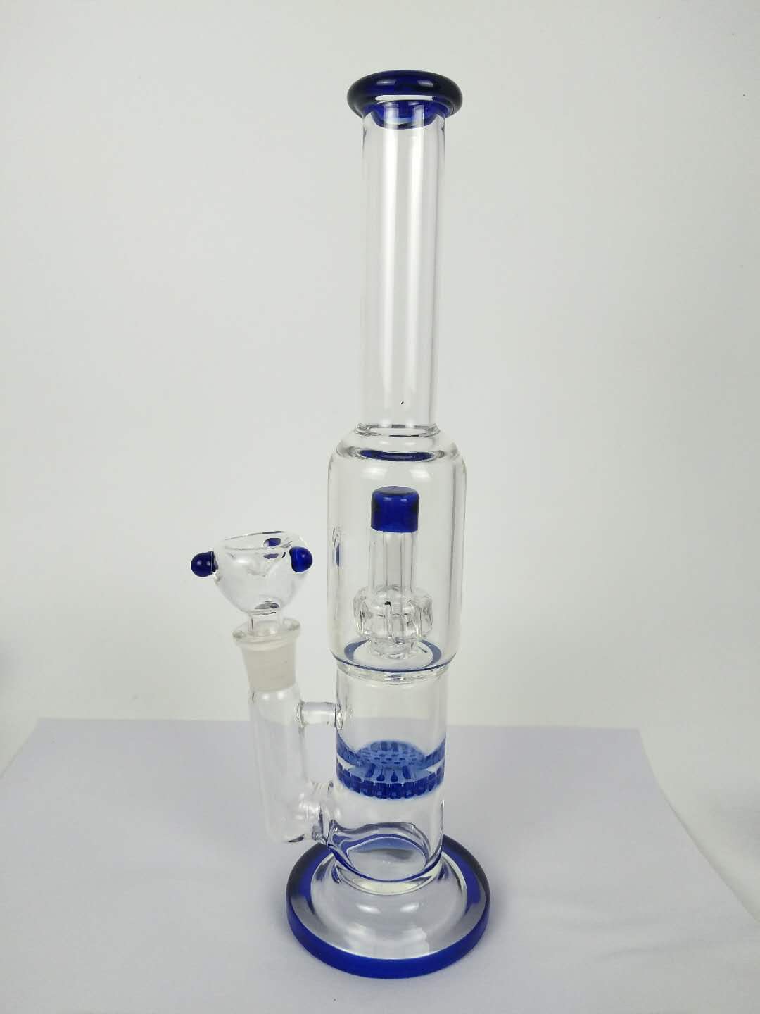 

H:26 cm tall 14mm joint size glass bongs glass water pipe oil rig BLUE