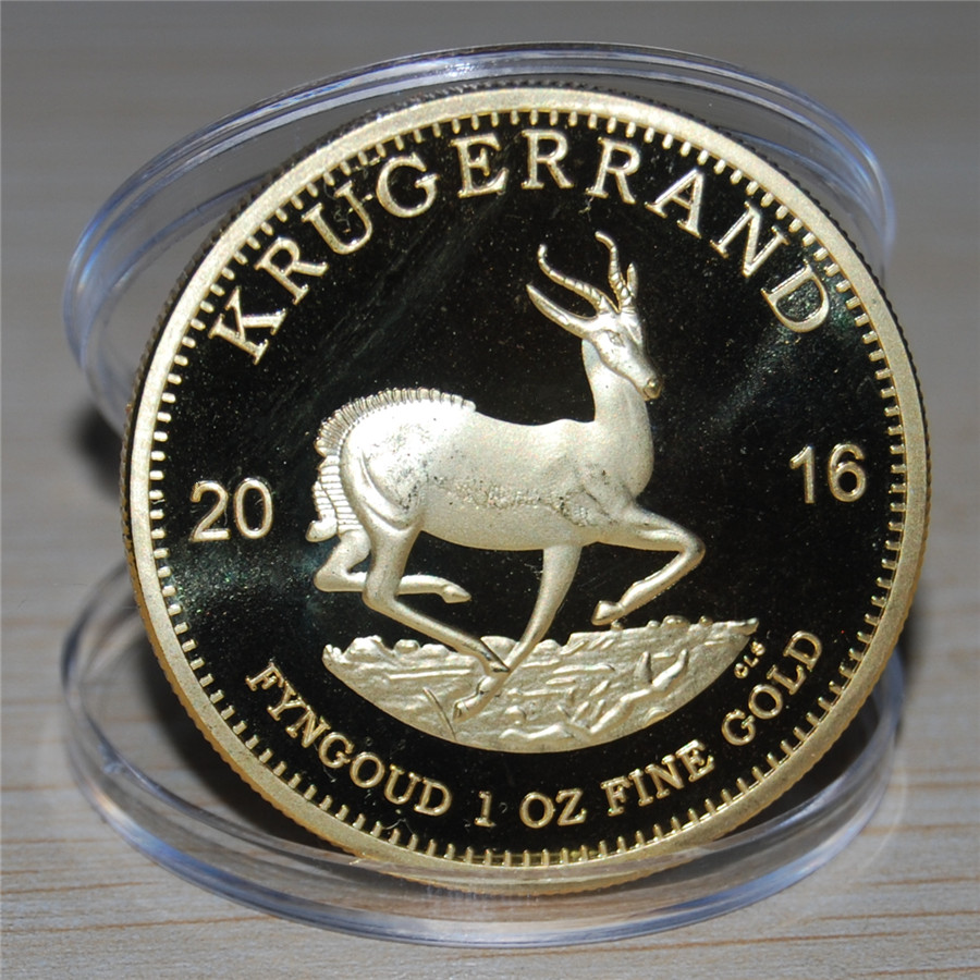 

Free Shipping 10pcs/lot, 2016 South Africa Krugerrand Gold Coin 24K Gold Plated Proof Gold Coin Without Copy