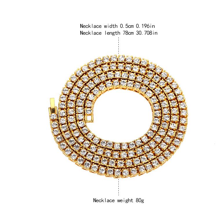 

weighty Heay!24 inch Wholesale-Mens 14k Gold Iced Out 1 Row Tennis Chain HipHop Necklace Bling Steampunk Necklace