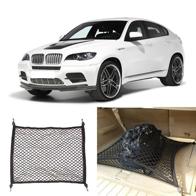 

For BMW X6 X6M Car AUTO Black Rear Trunk Cargo Baggage Organizer Storage Nylon Plain Vetical Seat Net