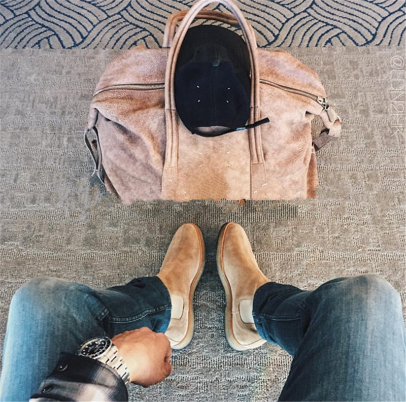 

High top Handmade West Fashion Life Season Boots Genuine Leather Suede Men Designer Boot, Coffee brown