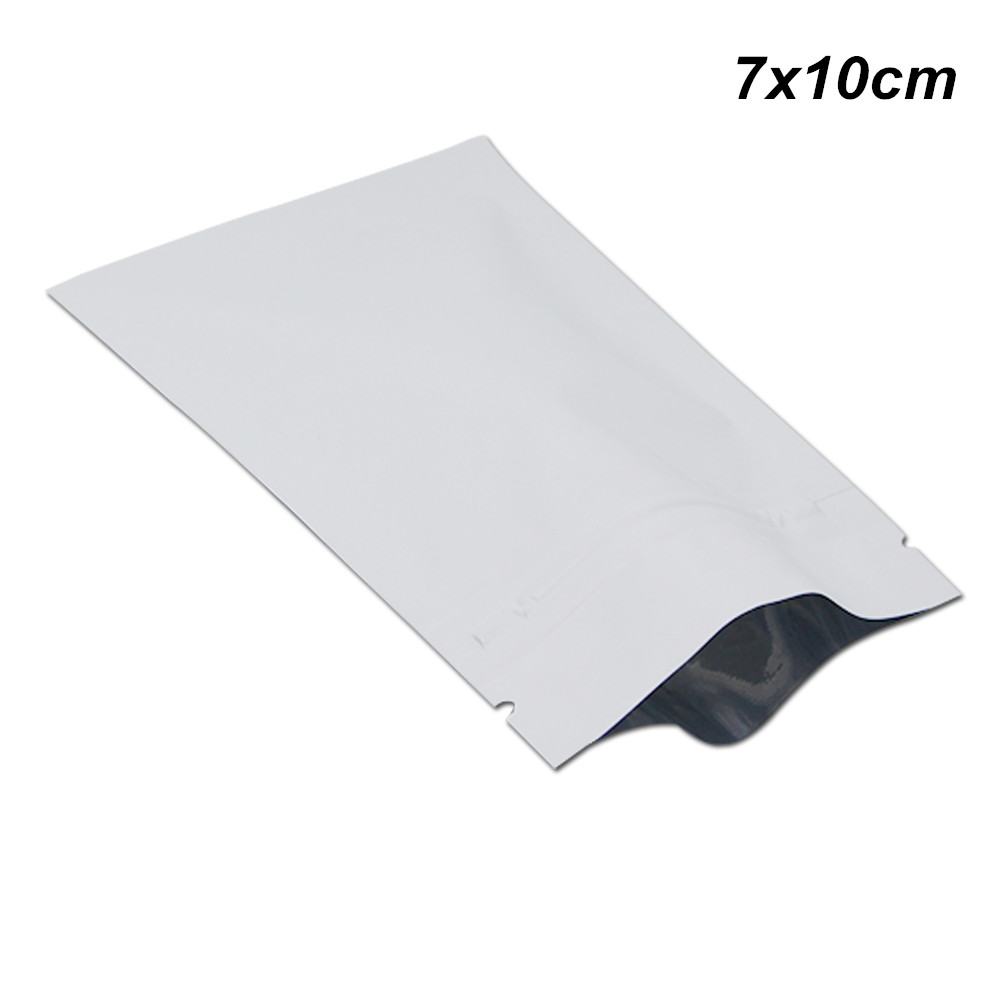 

Matte White 200pcs/Lot Foil Aluminum Reusable Grocery Bags Foil Baggies with Notches for Dried Dehydrated Fruit Mylar Foil Baggies