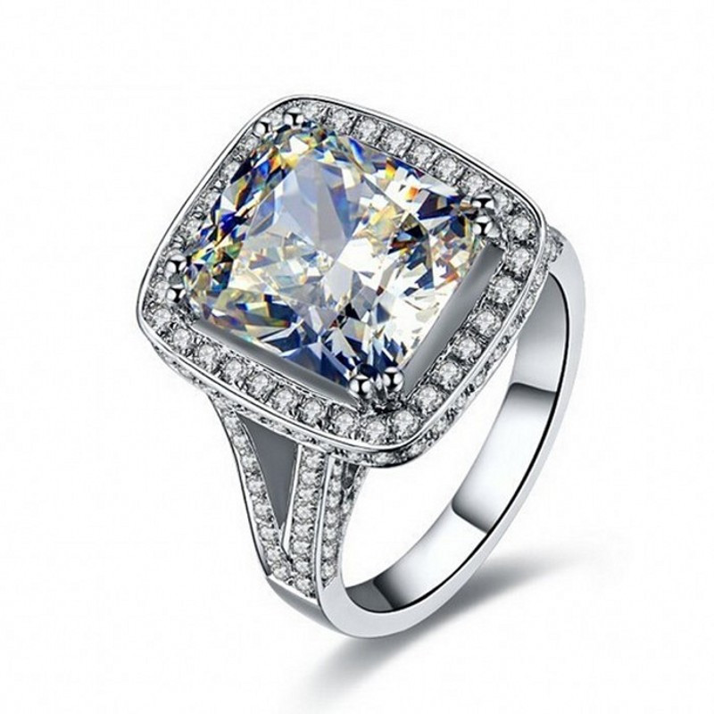 

choucong Eternity Engagement 10ct Stone 5A Zircon stone 14KT White Gold Filled Women Wedding Band Ring Sz 5-11 Gift