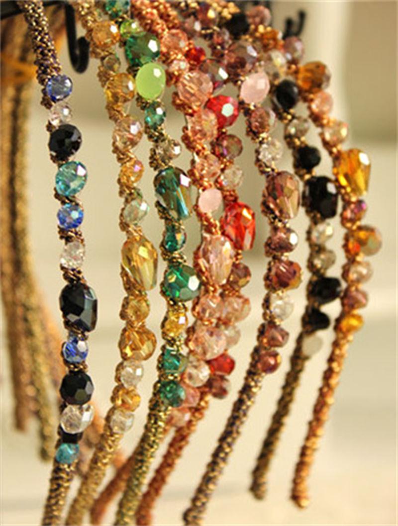 

Fashion Hair Accessories Women Crystal hair band girl glitter hair clip Colorful Noble female crystal Hairpin