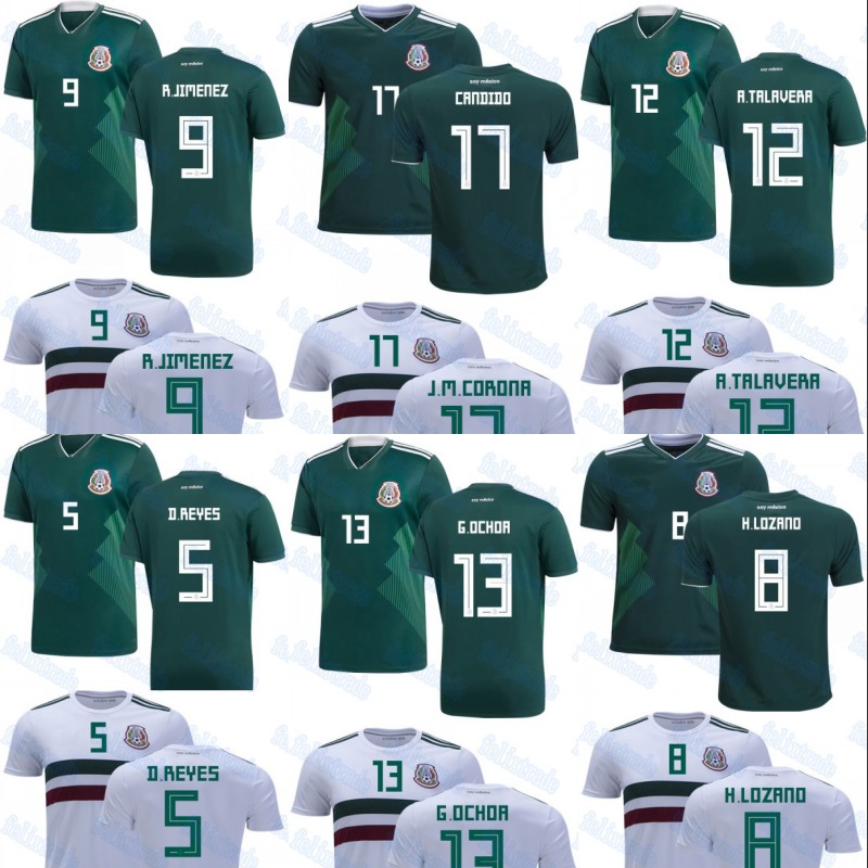 

Thailand Quanlity MEXICO 2018 World Cup Raul Jimenez Alfredo Talavera Diego Reyes Guillermo Ochoa Hirving Lozano Soccer Jerseys, Any name & number