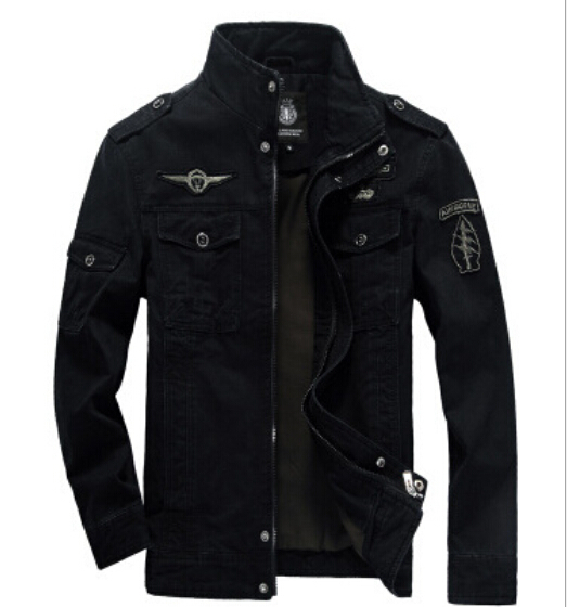 

NEW 2018 Mens Green Khaki 3 colors jacket winter Cargo Plus size -XXXL 5XL 6XL Casual man Jackets Army clothes brand, Black