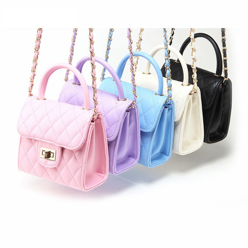 

Baby Girls fashion Chain Bags Kids girl mini Messenger Bag Handmade children PU bags for girls, Mix color