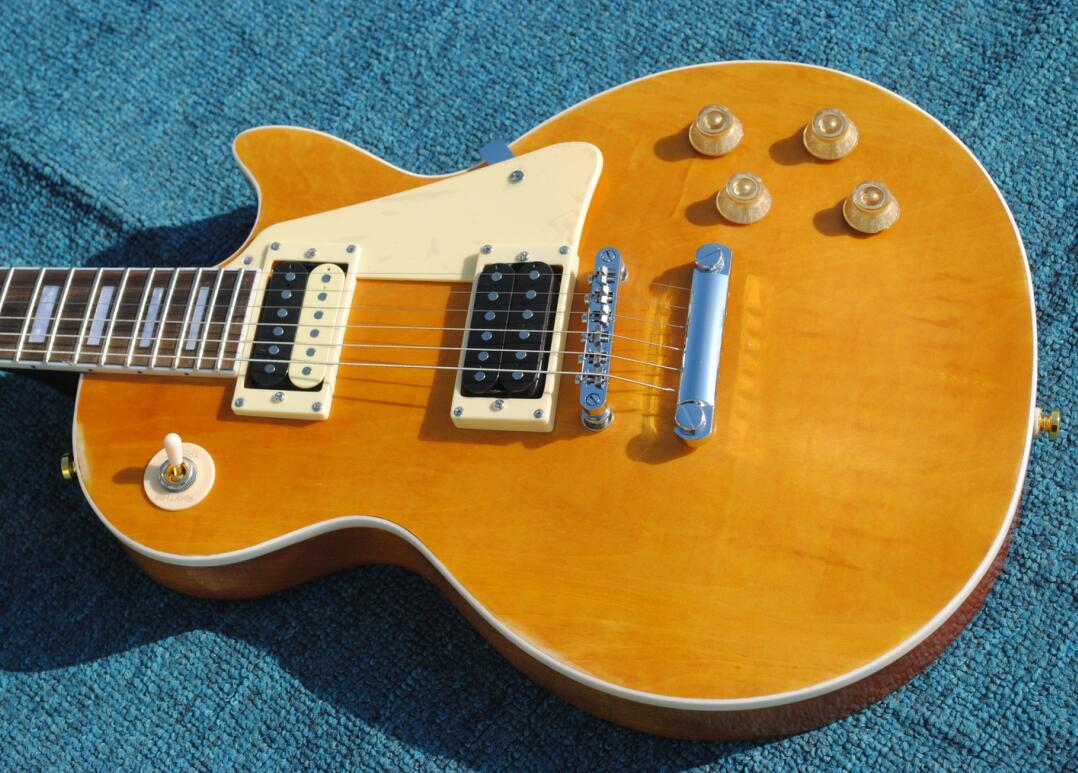 

Custom Shop 1959 Marc Bolan Tribute Natural Aged VOS Relic Electric Guitar Bolan Chablis Gold Grover Tuners, Black Neck, Relic Brown Back