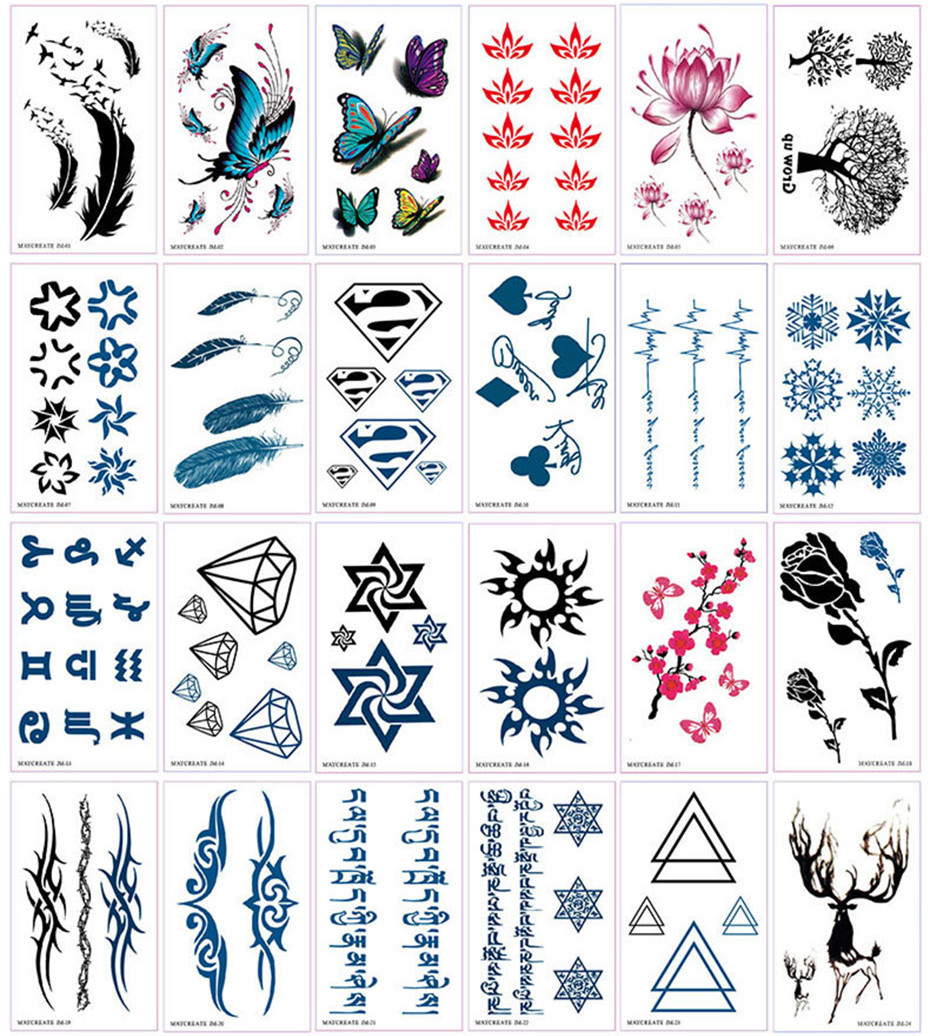 

10Pcs Temporary Tattoos Waterproof Beautiful Flowers Tattoo Kit Men And Women Beauty Body Tattoo Art 3D Tatoo Stickers