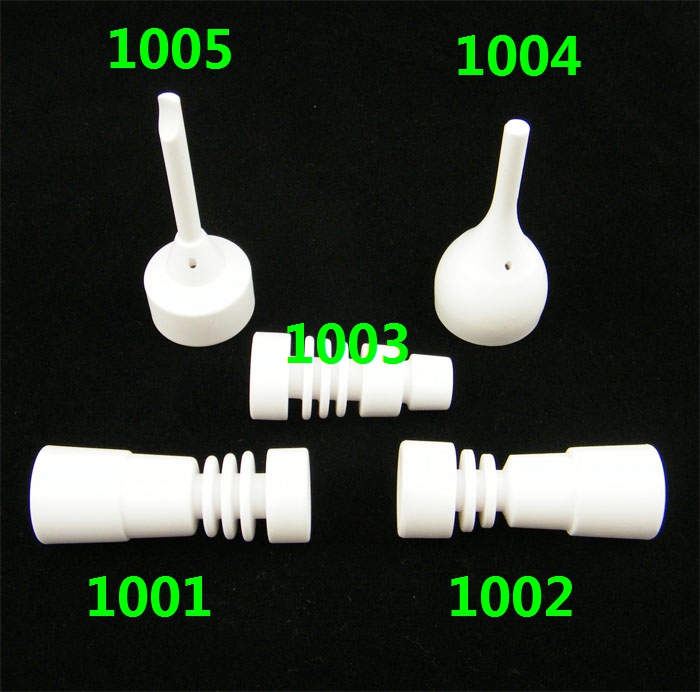 

14mm & 18mm domeless Ceramic Nails Ceramic carb cap VS Grade 2 titanium nail Quartz Nail for glass water pipes