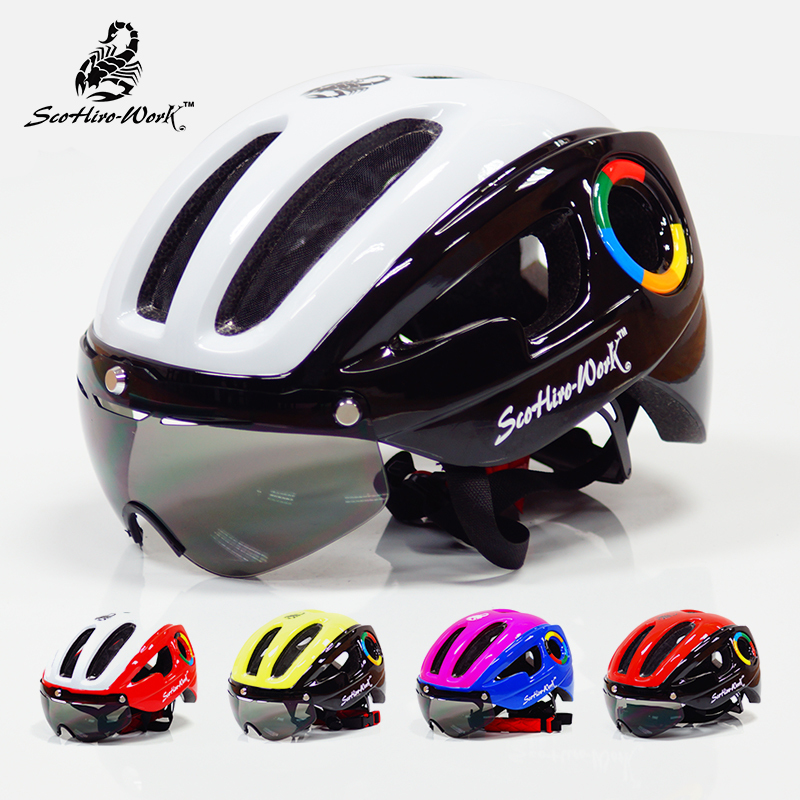 

270g ultralight EPS bicycle helmet for men road mtb mountain bike helmet lenses goggles cycling equipment 9 vents Casco Ciclismo C18110801