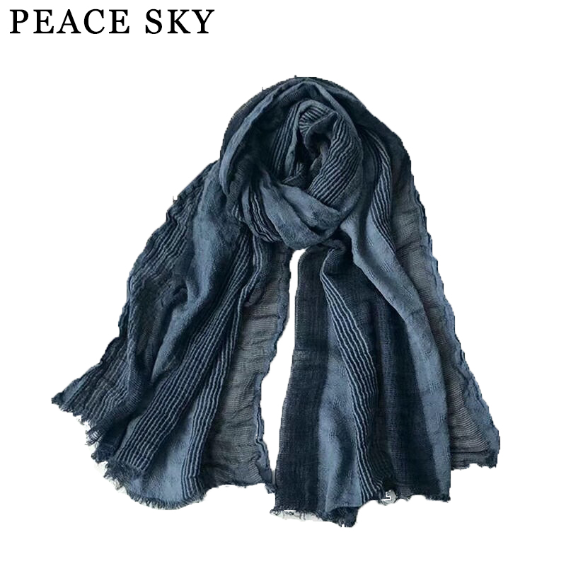 

Super big size Japanese Style Winter Scarf Cotton And Linen Bubble long women's scarves shawl hot men scarf