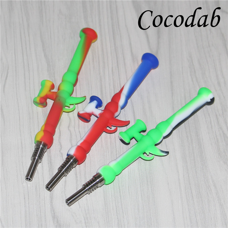 

Nectar Collector kit straw Glass pipe water pipes bong titanium nails 10mm joint Oil Rigs Dabs hookahs silicone ashtrays