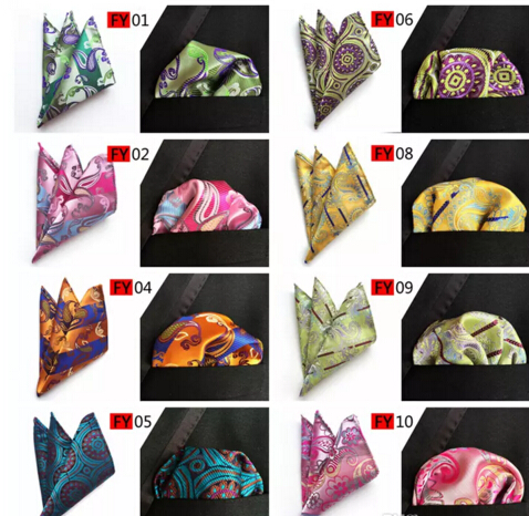 

2018 New Arriver Men Paisley tie Pattern Pocket Square Handkerchief Silk Paisley Men Hankies for Men Suit Square