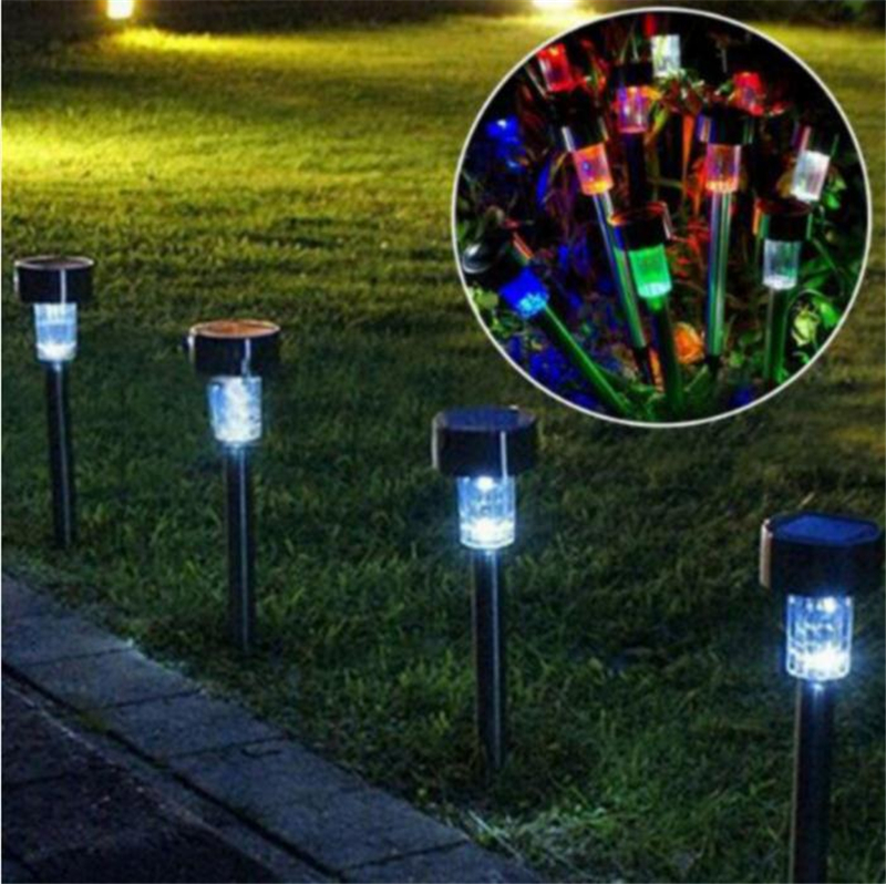 

Solar Lights Stainless Steel Gardern Pathway Lawn Lamps Landscape Decoration LED White Light Solar Power Ground Insert Sense Lamp