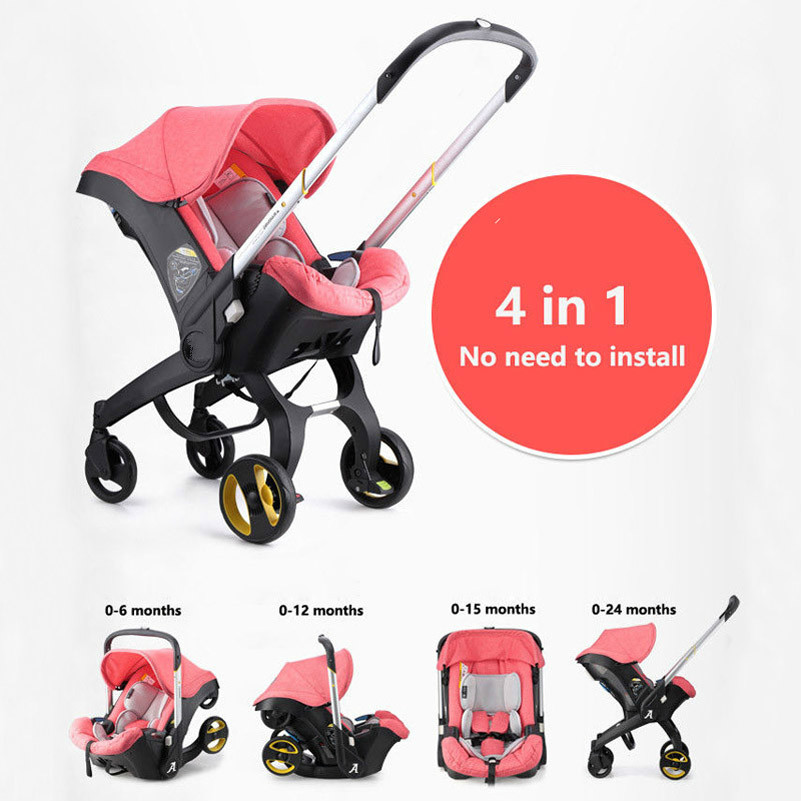

4 In1 Car Seat Stroller Newborn Baby Carriage Bassinet Wagan Portable Folding Travel System With Strollers 5 Free Gifts