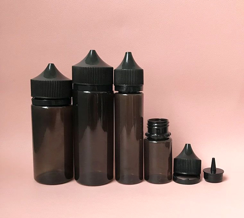 

Chubby Gorilla Black Bottle Pen PET Unicorn 15ml 30ml 60ml 100ml 120ml With Tamper Evident Caps For E Liquid Vape Juice Plastic Bottles