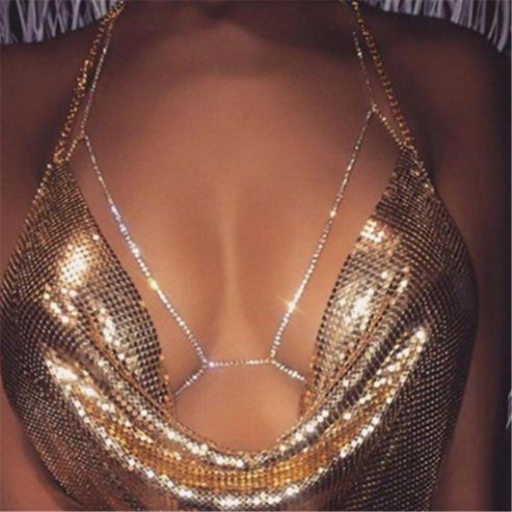 

sexy rhinestone crystal bikini chain belly chain hot womens necklace body jewelry belly chain jewelry gold acc274