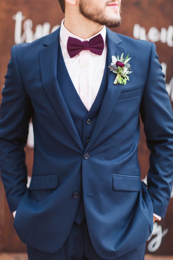 

High Quality Groom Tuxedos Two Button Blue Notch Lapel Groomsmen Best Man Suit Wedding Mens Suits (Jacket+Pants+Vest+Tie) J201, Same as image