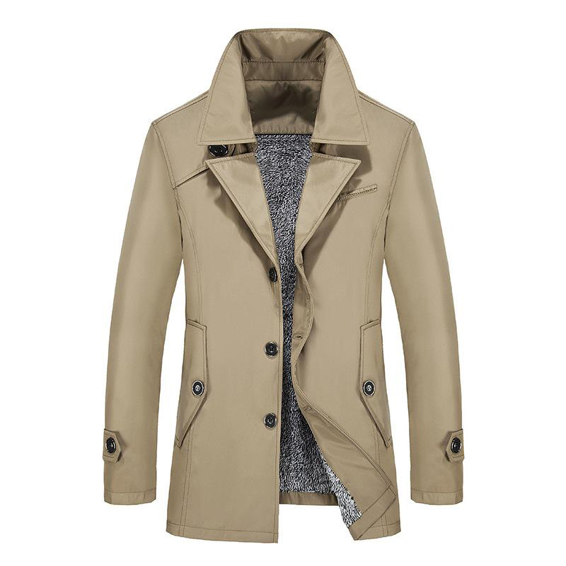 

2018 Winter Jacket Mens Overcoat Windbreaker Cappotto Uomo Slim Fit Mens Plus Size Trench Coat257U, Black