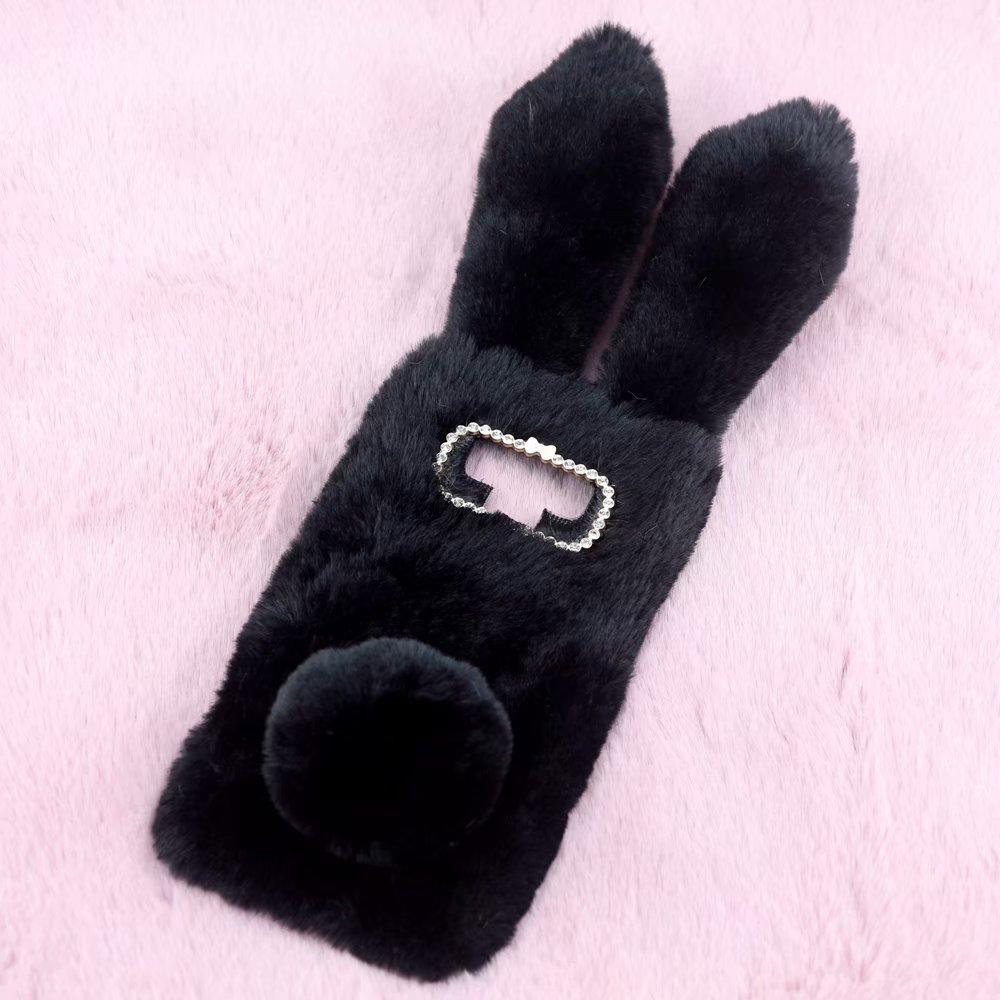 Lindo oreja de conejo Esponjoso Peludo Conejo De Peluche Suave Estuche Cubierta Para Samsung A8 Plus J4