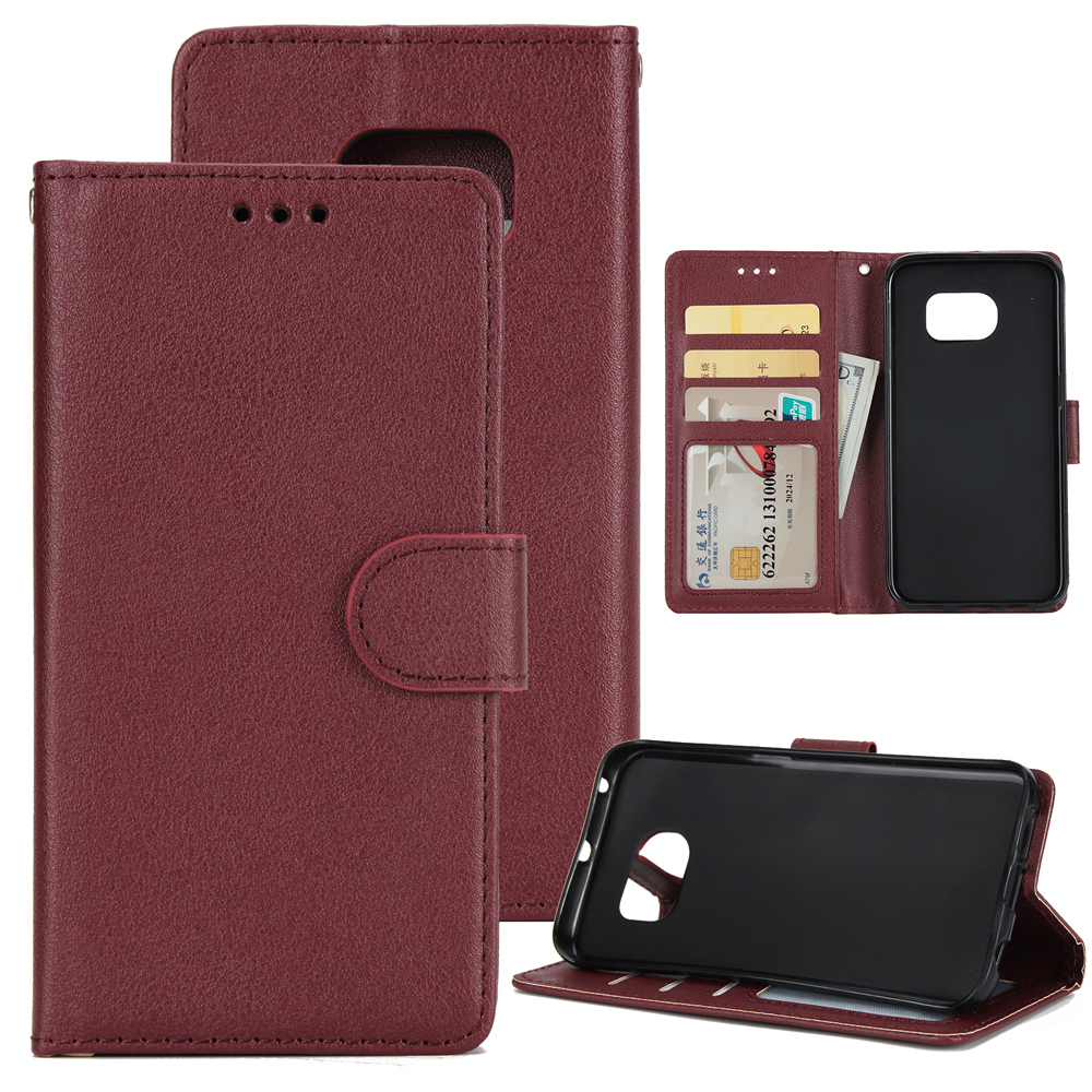 

For Samsung S5 S6 S7 S8 S9 Wallet PU Leather Case Pouch with Card Slot, Kickstand,Dust and fall protection mobilephone leather case