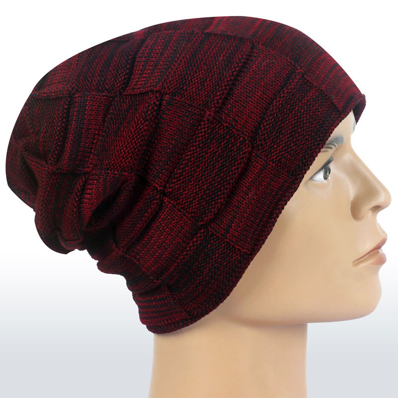 

New Fashion Winter Caps Sports Skull square Beanies Casual Skullie Knitted Hip Hop hats Free shipping, Purplish red