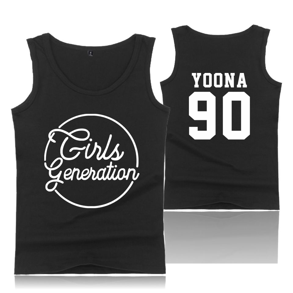 

Blackday Kpop Girls Generation Kpop idol Summer Cotton Vest Women/Men Tank Tops Cool Casual Streetwear Fitness O-Neck Tops, Black