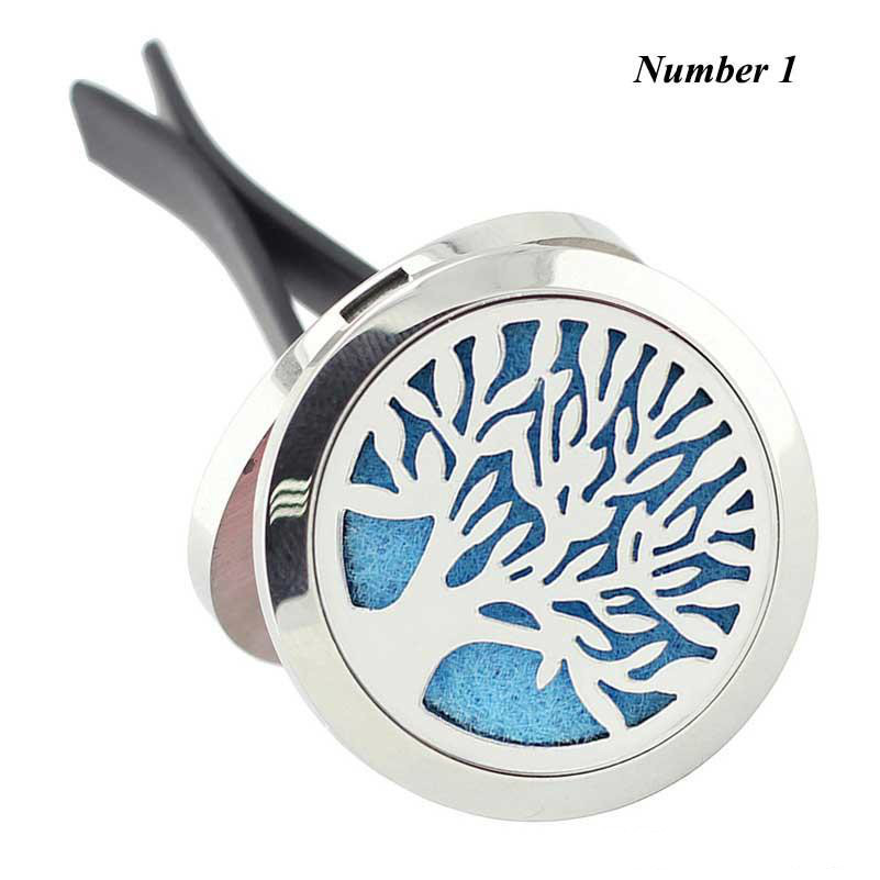 

Tree Of Life 316L Stainless Steel Car Air Freshener 30mm Aromatherapy Essential Oil Diffuser Locket Vent Clip With Refill Pads