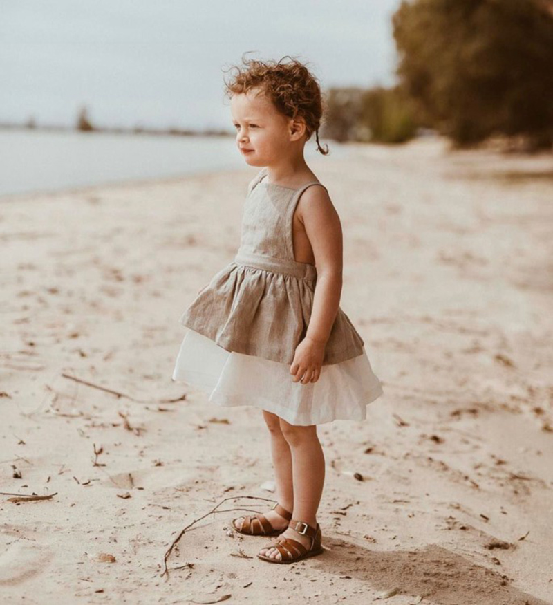 

New Girls Slip Dress Cotton Antique Mosaic Suspender Dress Suspender Skirt Braces Skirt Sleeveless Summer 1-3T, As picture