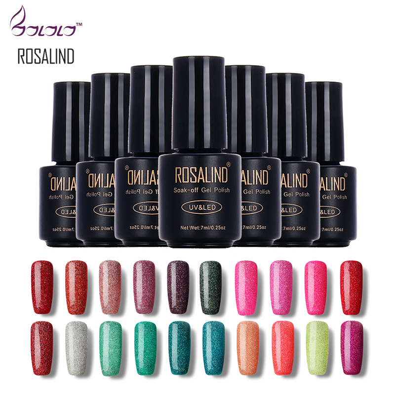 

ROSALIND Glitter UV Nail Gel Nail Art Manicure Gel Lacquer Soak Off Art For Polish Long-lasting Makeup No Sticky, R22