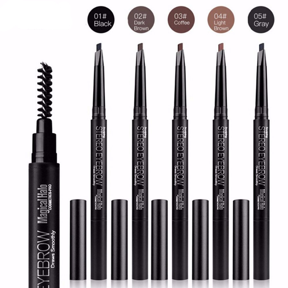 

Hot 12pcs/lot Professional Automatic Eyebrow Pencil Liner Eye Brow Pen with Brush Cosmetic Makeup Tools