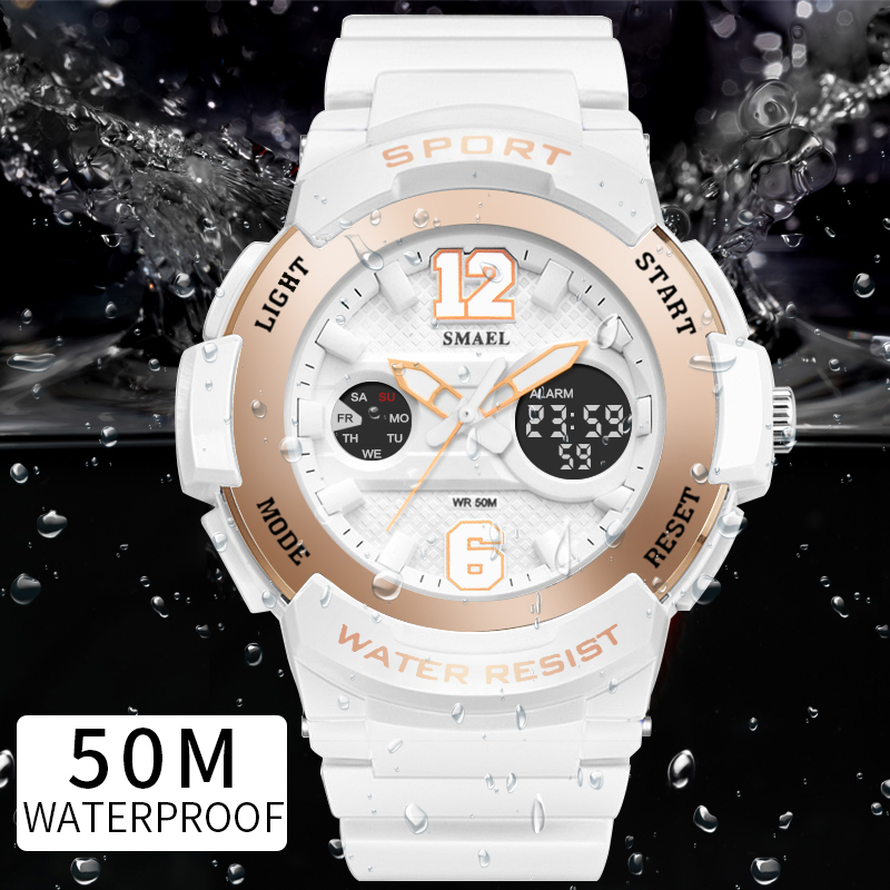 

Sport Watches for Women SMAEL Ladies Watches Casual LED Digital White Clock Woman Elegant relojes mujer Women Watches Waterproof Y18102310, Black