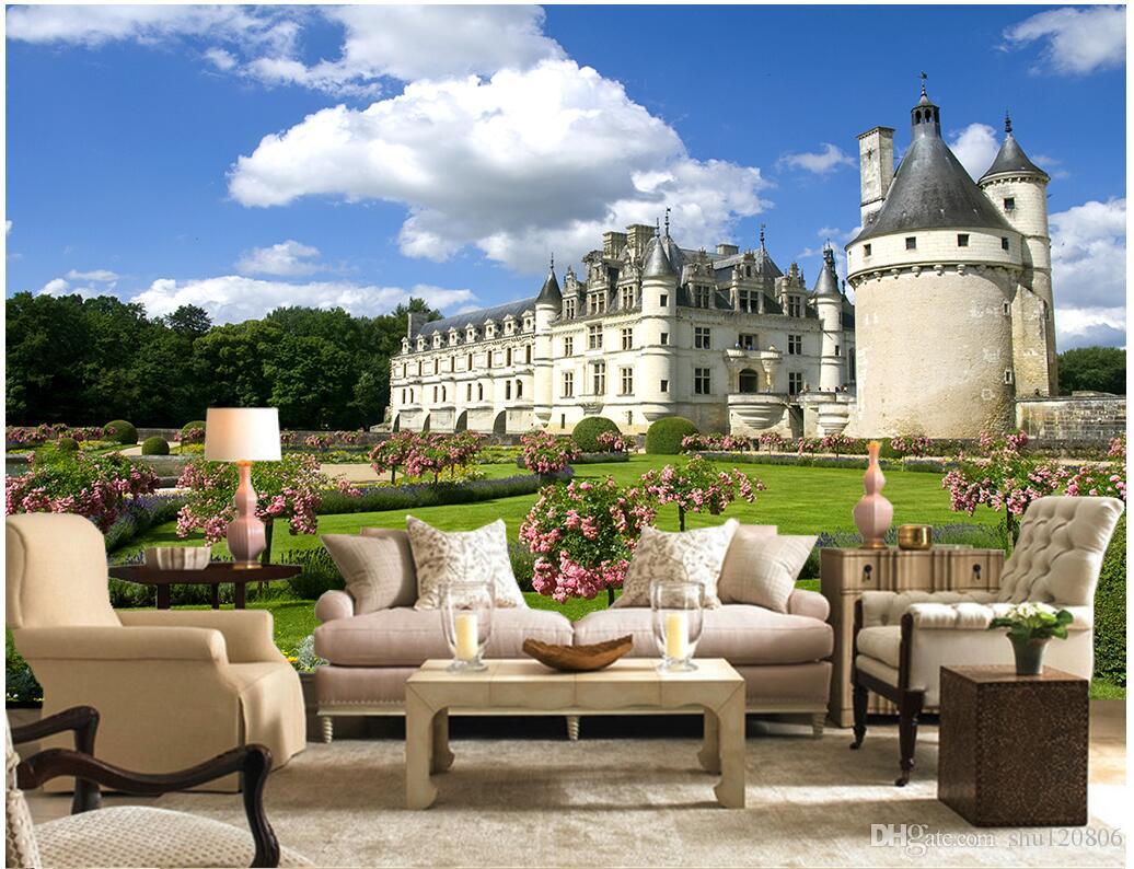 

3d room wallpaper on a wall custom photo mural European castle garden Home decor living room 3d wall murals wallpaper for walls 3 d, Green
