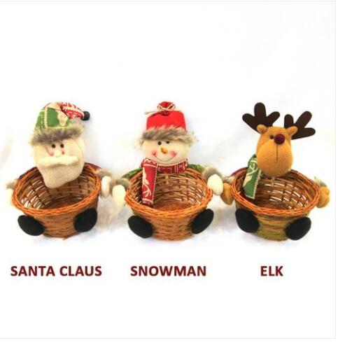 

Free shipping 2019 Handmade Christmas Candy Basket Desktop Decoration Christmas Decoration Gifts