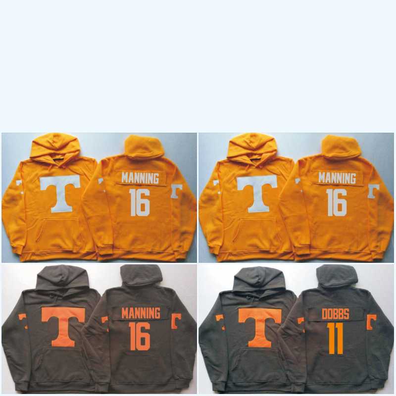 

Men Tennessee Volunteers Jersey 16 Peyton Manning 11 Joshua Dobbs Hockey Jerseys Hoodies Sweatshirts High Quality Free Shipping, 16 grey