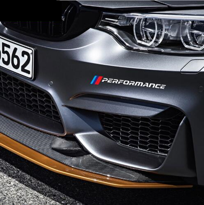 

2PC Car Front Sticker Front Bumper Sticker And Decals For bmw e90 e46 e39 e60 f30 f10 f34 x3 x4 x5 e70 f15 x6 M3 M5 Car Styling, White