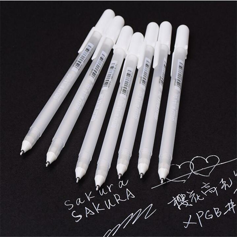 

2018 1pcs/lot Japanese Sakura White Gold Gelly Roll Water Based Gel Pen Painting Pen Highlight Maker for Student Drawing