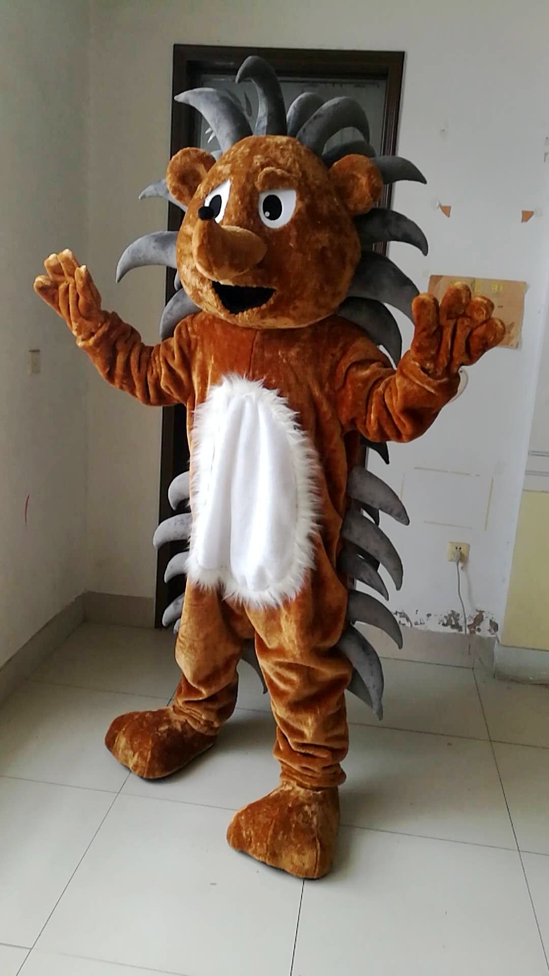 

High-quality Real Pictures Deluxe Hedgehog brown hedgehog Mascot Costume Mascot Cartoon Character Costume Adult Size free shipping