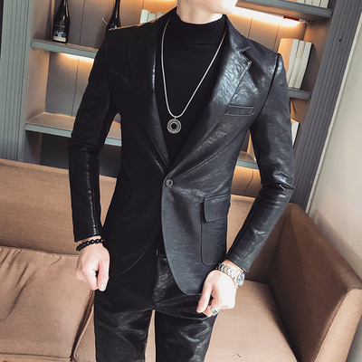 

2022 net red popular solid color top men leather Korean version trendy fashion casual young gentleman wedding suit, Extra amount