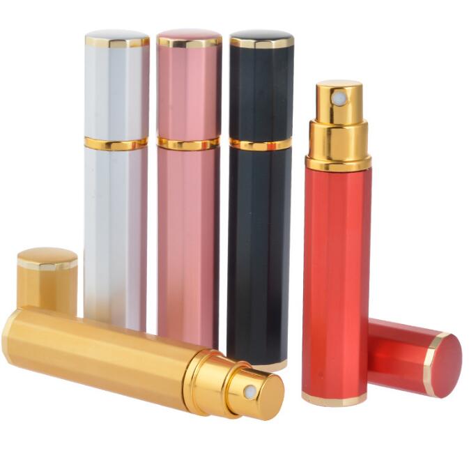 

8ml Perfume Bottles Prismatic edge Aluminum Bottle Refillable Mini Scent-bottle Perfume Atomizer Empty Bottle Travel Spray Bottle KKA3827